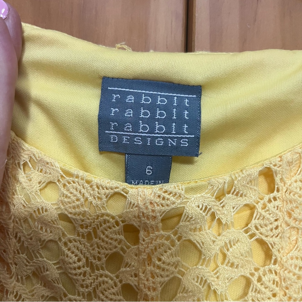 Rabbit Rabbit Rabbit Yellow Crochet Dress Size 6 NWT - Picture 2 of 12